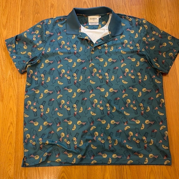 🌸Goodfellow Mens Short Sleeve Orange Lemon Summer Cocktail Shirt size XXL - Picture 10 of 10